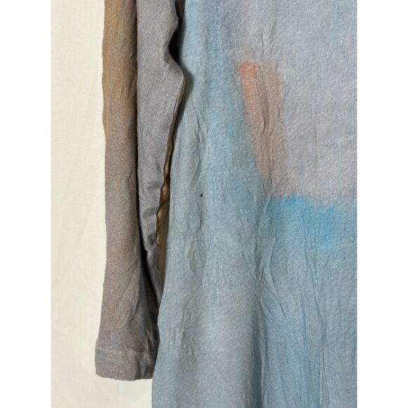 ubU Women's Slub Knit Crinkle Abstract Print 1/2 Sleeve V-Neck Tunic Top Size S - Picture 3 of 4